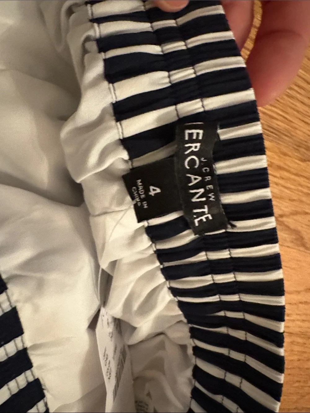 J. Crew Mercantile Navy and White Vertical Striped Skirt Size 4 NWT